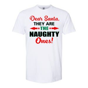 Dear Santa Naughty Ones Funny Christmas Softstyle CVC T-Shirt