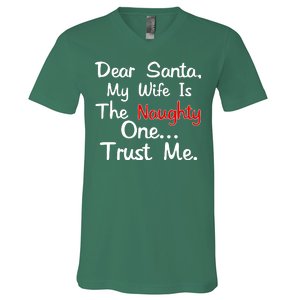 Dear Santa Naughty Wife V-Neck T-Shirt