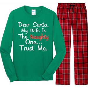 Dear Santa Naughty Wife Long Sleeve Pajama Set