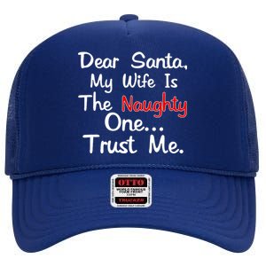 Dear Santa Naughty Wife High Crown Mesh Back Trucker Hat