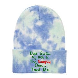 Dear Santa Naughty Wife Tie Dye 12in Knit Beanie