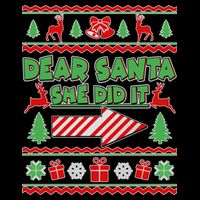 Dear Santa She Did It Ugly Christmas Matching Sustainable Bucket Hat