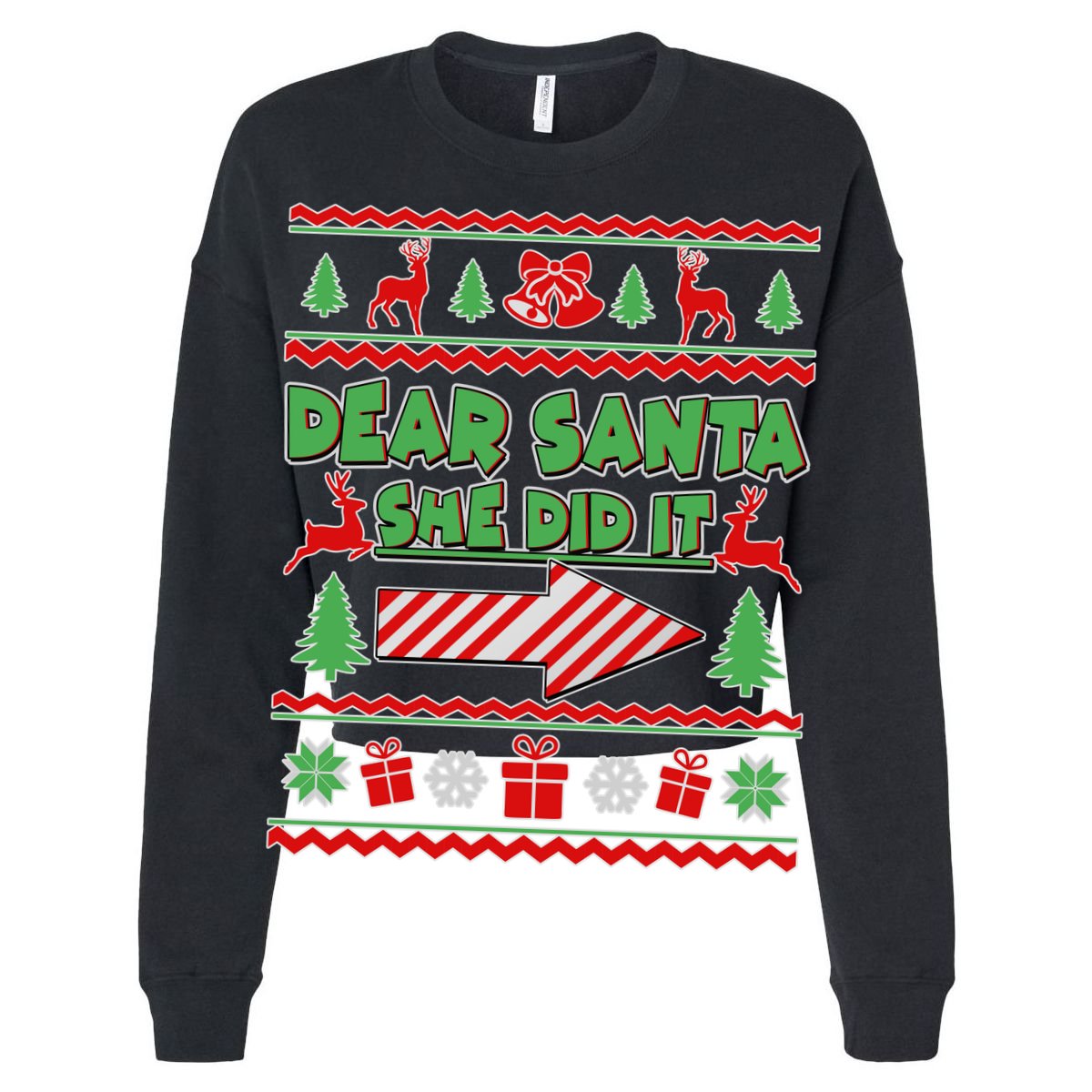 Dear Santa She Did It Ugly Christmas Matching Golf Towel