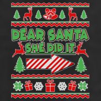 Dear Santa She Did It Ugly Christmas Matching Golf Towel