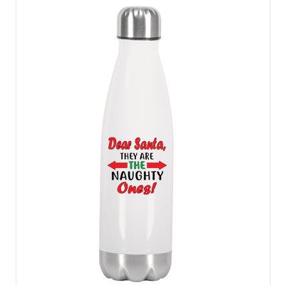 Dear Santa They Are The Naughty Ones Stainless Steel Insulated Water Bottle