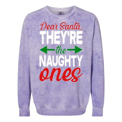 Dear Santa They're The Naughty Ones Colorblast Crewneck Sweatshirt