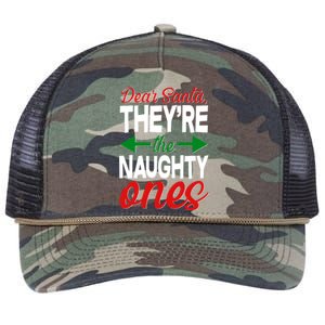 Dear Santa They're The Naughty Ones Retro Rope Trucker Hat Cap