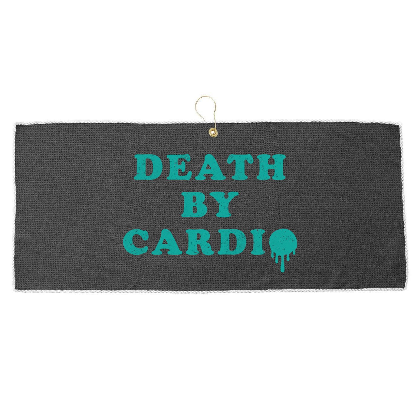 Death By Cardio Large Microfiber Waffle Golf Towel