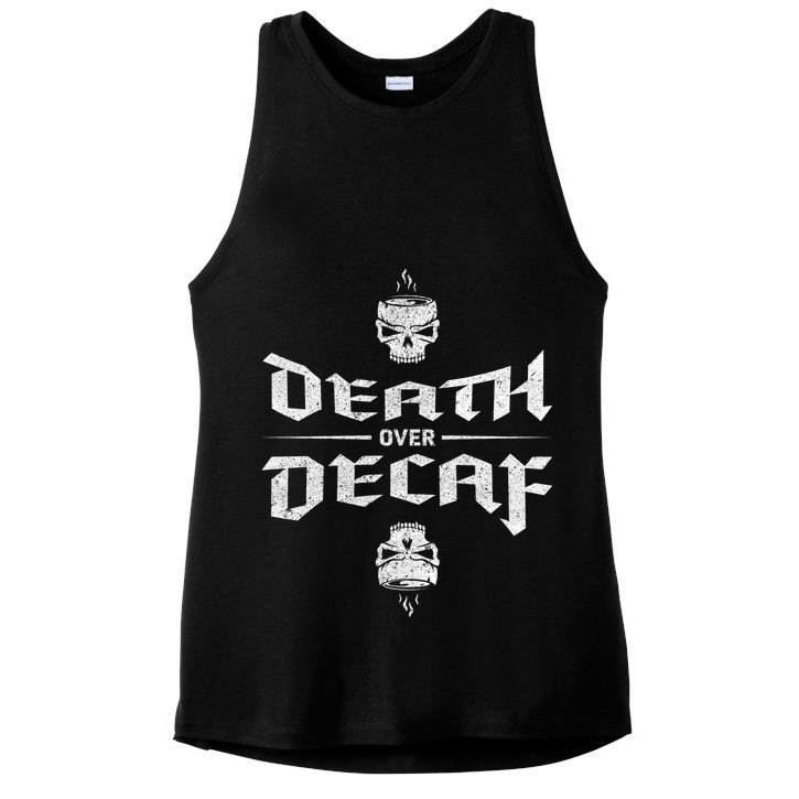 Death Over Decaf Ladies PosiCharge Tri-Blend Wicking Tank