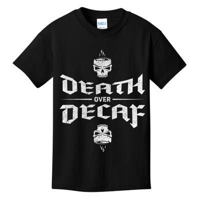 Death Over Decaf Kids T-Shirt