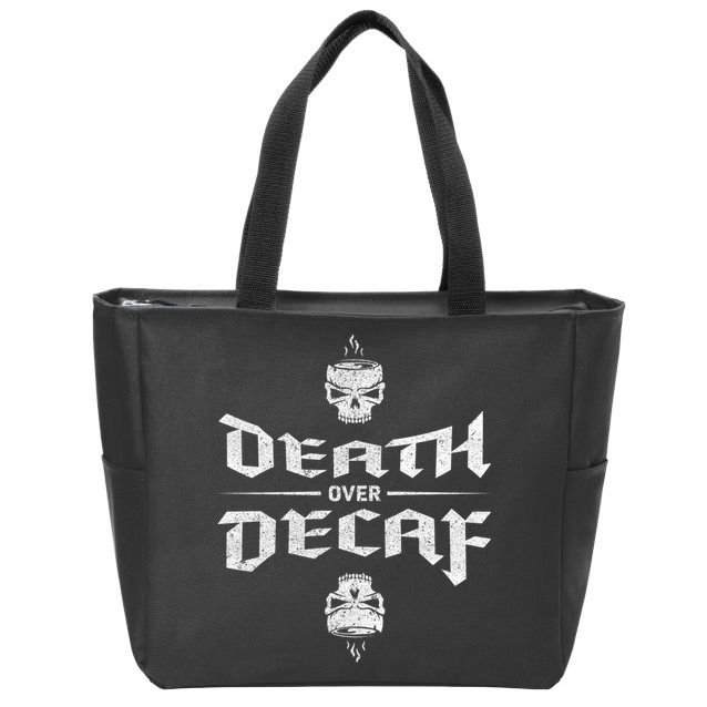 Death Over Decaf Zip Tote Bag