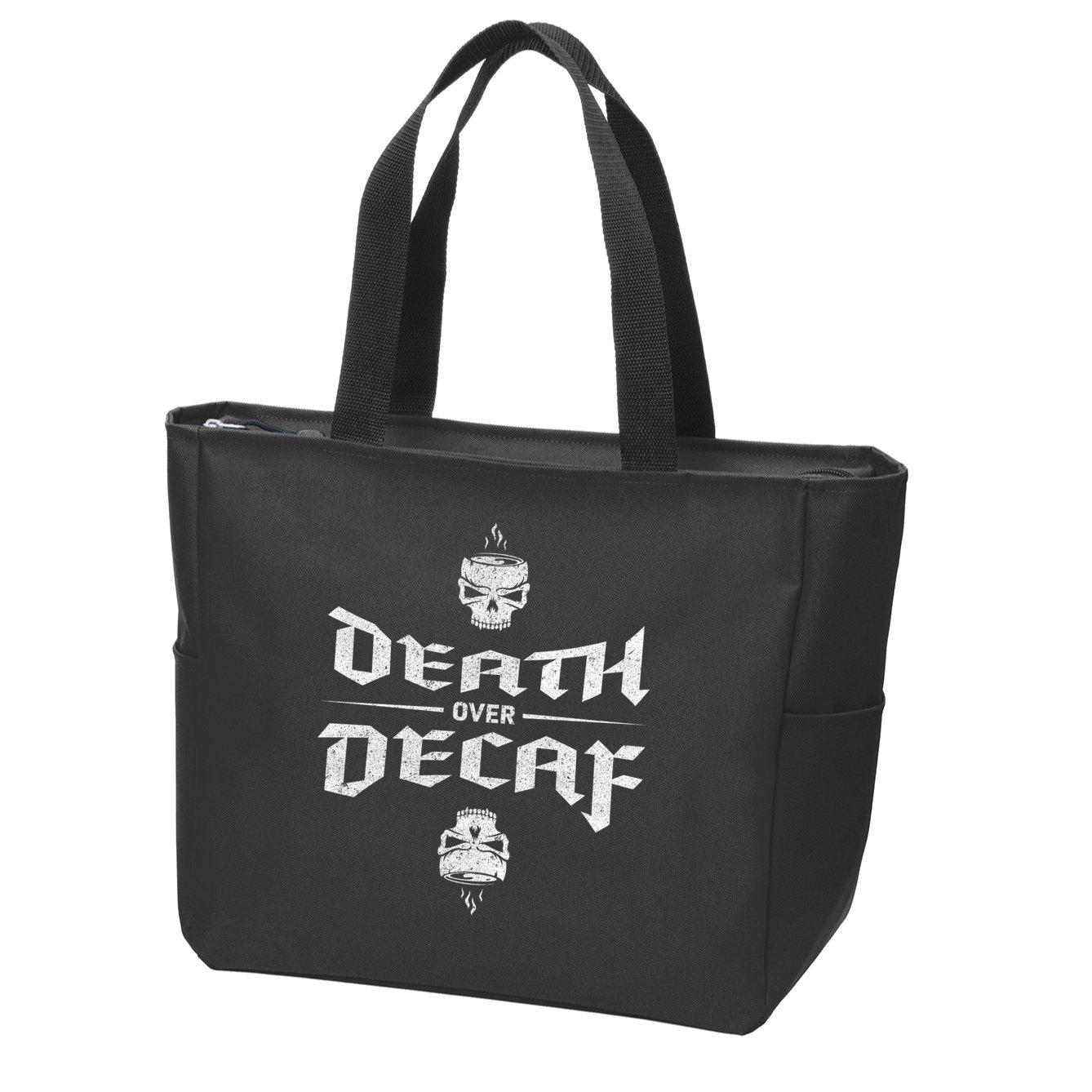 Death Over Decaf Zip Tote Bag