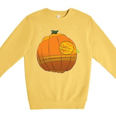 Death Star Pumpkin Halloween Premium Crewneck Sweatshirt