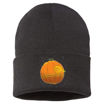 Death Star Pumpkin Halloween Sustainable Knit Beanie