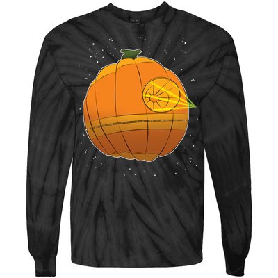 Death Star Pumpkin Halloween Tie-Dye Long Sleeve Shirt