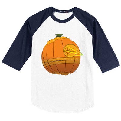 Death Star Pumpkin Halloween Baseball Sleeve Shirt