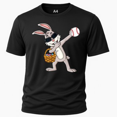 Dabbing Easter Bunny Gift Eggs Basket Baseball Gift Cooling Performance Crew T-Shirt