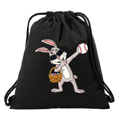 Dabbing Easter Bunny Gift Eggs Basket Baseball Gift Drawstring Bag