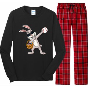 Dabbing Easter Bunny Gift Eggs Basket Baseball Gift Long Sleeve Pajama Set