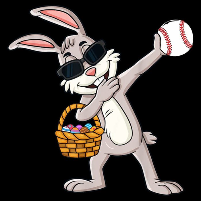 Dabbing Easter Bunny Gift Eggs Basket Baseball Gift Flat Bill Trucker Hat