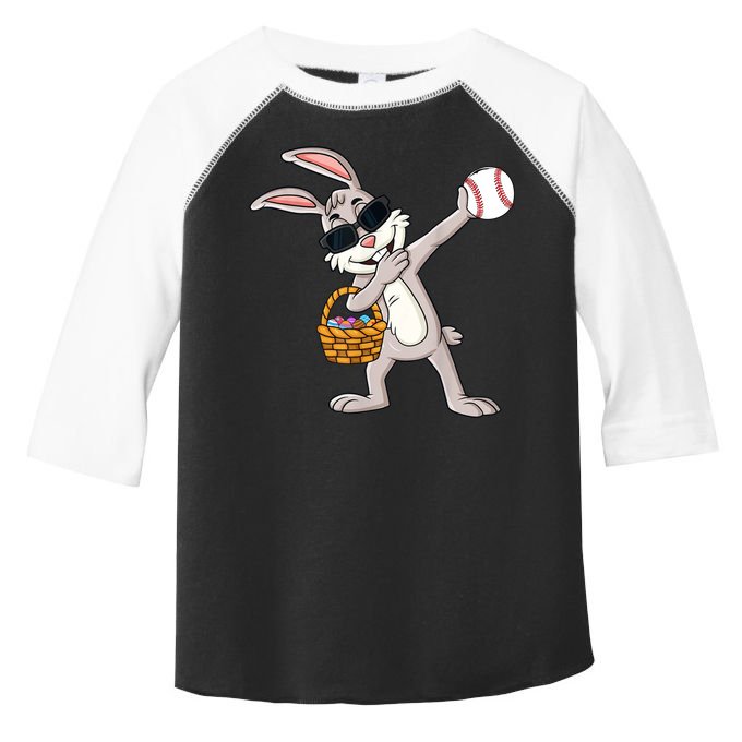 Dabbing Easter Bunny Gift Eggs Basket Baseball Gift Toddler Fine Jersey T-Shirt
