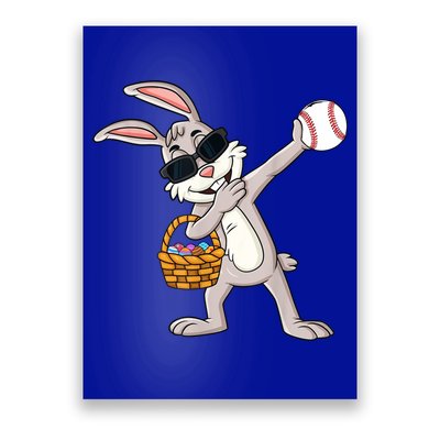 Dabbing Easter Bunny Gift Eggs Basket Baseball Gift Poster
