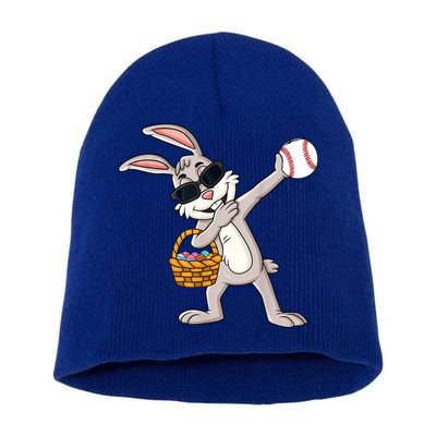 Dabbing Easter Bunny Gift Eggs Basket Baseball Gift Short Acrylic Beanie