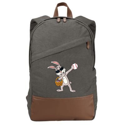 Dabbing Easter Bunny Gift Eggs Basket Baseball Gift Cotton Canvas Backpack
