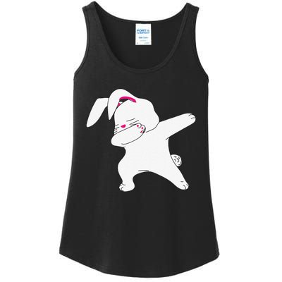 Dabbing Easter Bunny Funny Happy Easter Bunny Face Ladies Essential Tank