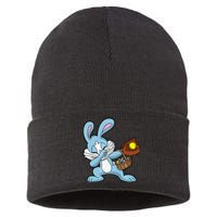 Dabbing Easter Bunny Softball Dab Dance Sustainable Knit Beanie