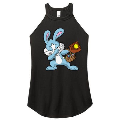 Dabbing Easter Bunny Softball Dab Dance Women’s Perfect Tri Rocker Tank