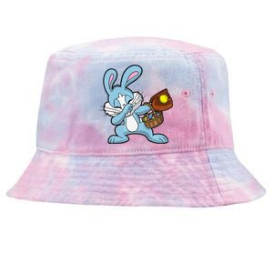 Dabbing Easter Bunny Softball Dab Dance Tie-Dyed Bucket Hat