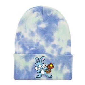 Dabbing Easter Bunny Softball Dab Dance Tie Dye 12in Knit Beanie