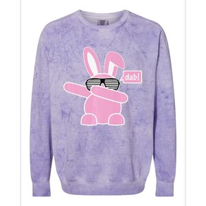 Dabbing Easter Bunny With Sunglasses Dab For Spring Colorblast Crewneck Sweatshirt