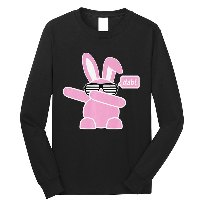 Dabbing Easter Bunny With Sunglasses Dab For Spring Long Sleeve Shirt