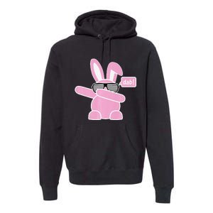 Dabbing Easter Bunny With Sunglasses Dab For Spring Premium Hoodie