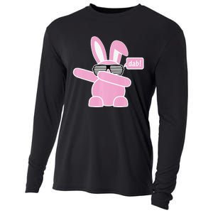 Dabbing Easter Bunny With Sunglasses Dab For Spring Cooling Performance Long Sleeve Crew