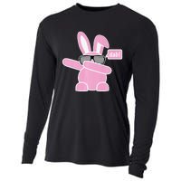 Dabbing Easter Bunny With Sunglasses Dab For Spring Cooling Performance Long Sleeve Crew