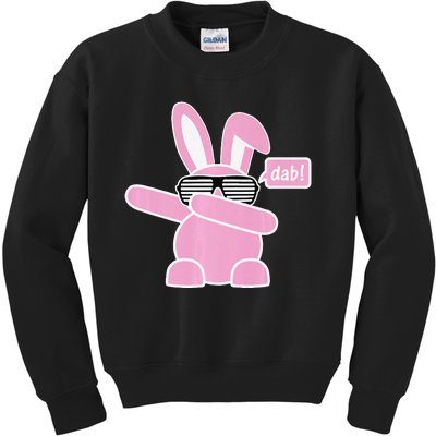 Dabbing Easter Bunny With Sunglasses Dab For Spring Kids Sweatshirt