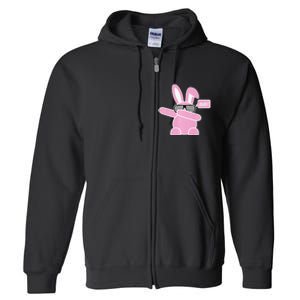 Dabbing Easter Bunny With Sunglasses Dab For Spring Full Zip Hoodie