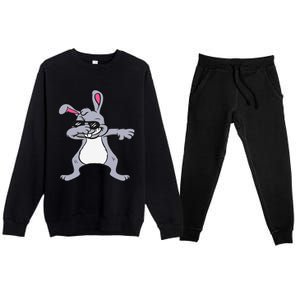 Dabbing Easter Bunny Hip Hop For Dab Dance Lovers Premium Crewneck Sweatsuit Set