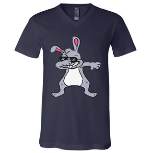 Dabbing Easter Bunny Hip Hop For Dab Dance Lovers V-Neck T-Shirt