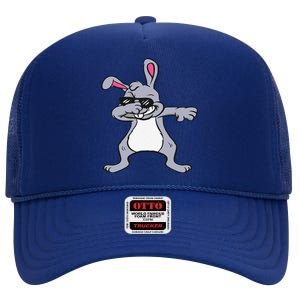 Dabbing Easter Bunny Hip Hop For Dab Dance Lovers High Crown Mesh Back Trucker Hat