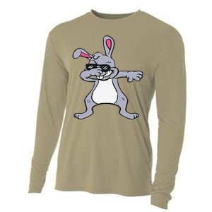 Dabbing Easter Bunny Hip Hop For Dab Dance Lovers Cooling Performance Long Sleeve Crew