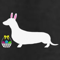 Dachshund Easter Bunny Dog Silhouette 7 Panel Mesh Trucker Snapback Hat