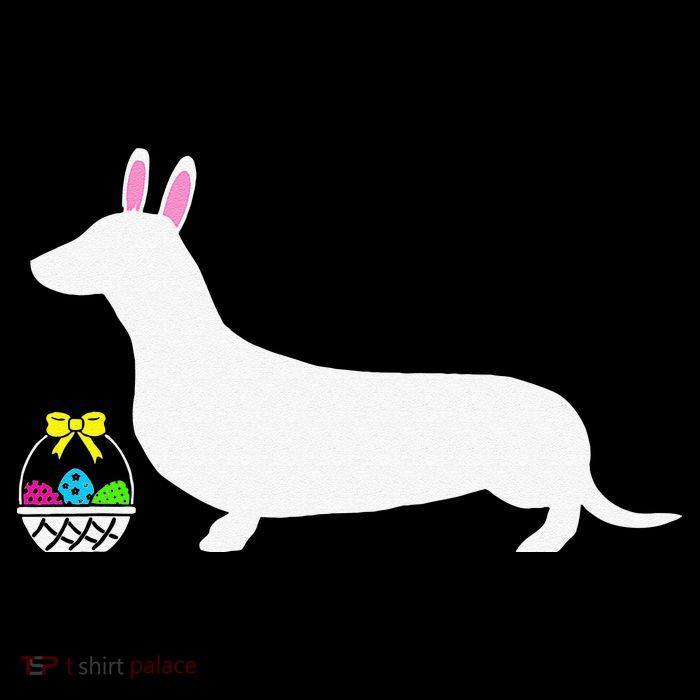 Dachshund Easter Bunny Dog Silhouette Tall T-Shirt
