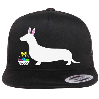 Dachshund Easter Bunny Dog Silhouette Flatbill Hat