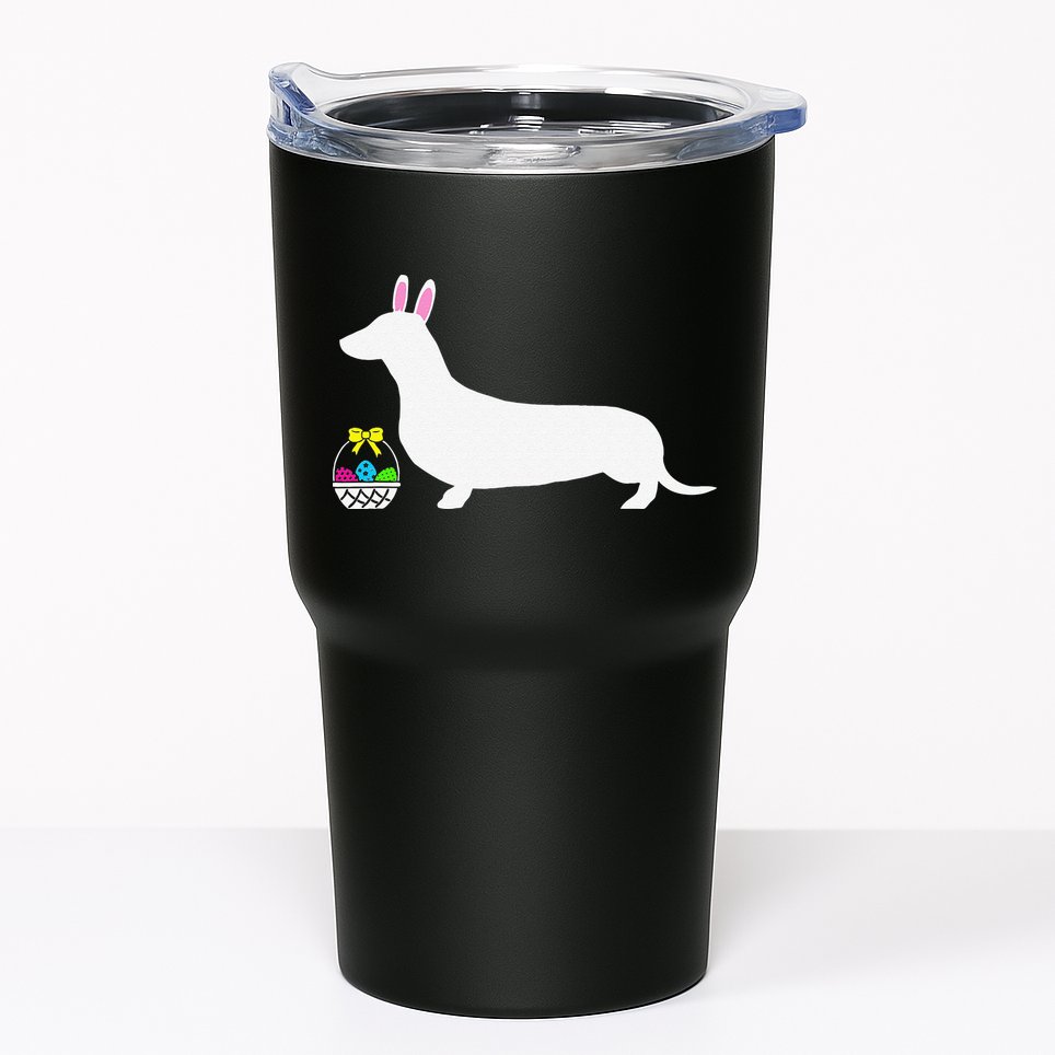 Dachshund Easter Bunny Dog Silhouette Tumbler