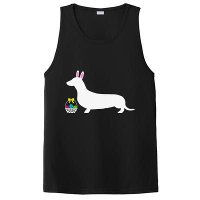 Dachshund Easter Bunny Dog Silhouette PosiCharge Competitor Tank