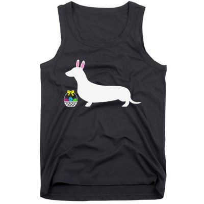 Dachshund Easter Bunny Dog Silhouette Tank Top